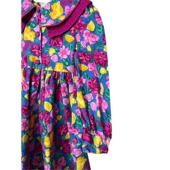 Vintage Plum Pudding Ltd. Pink & blue floral long sleeve dress Size 7 - Picture 4 of 10